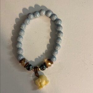 Beaded Bracelet with Elephant Charm